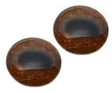 Brown Moose Flatback Glass Cabochon Eyes