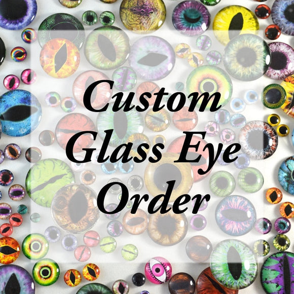 RESERVED 13 Pairs 10mm High Dome Glass Eyes with Sew on Loops