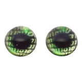 High Domed Green Computer Code Glass Eyes