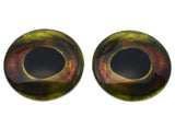 Dark Brown and Lime Green Fish Glass Eyes