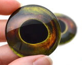 Dark Brown and Lime Green Fish Glass Eyes