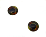 16mm Dark Brown and Lime Green Fish Glass Eyes