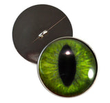 Dark lime green cat sew on glass eyes