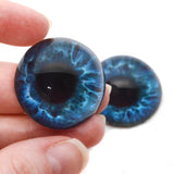 High Domed Deep Blue Human Glass Eyes
