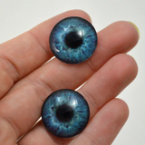 Deep blue glass eyes
