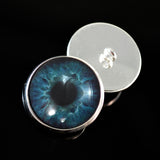 Deep Blue Human Inspired Sew-On Button Glass Eyes