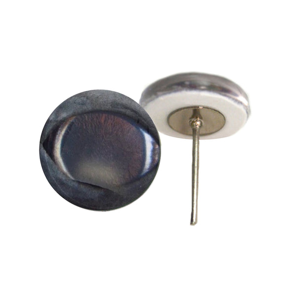 Dolphin inspired glass eyes on wire pin posts