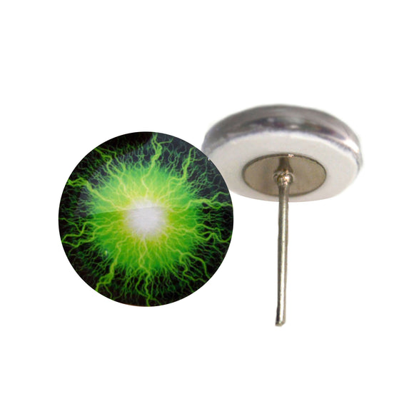 Electric Green Lightning eyes on wire pin posts