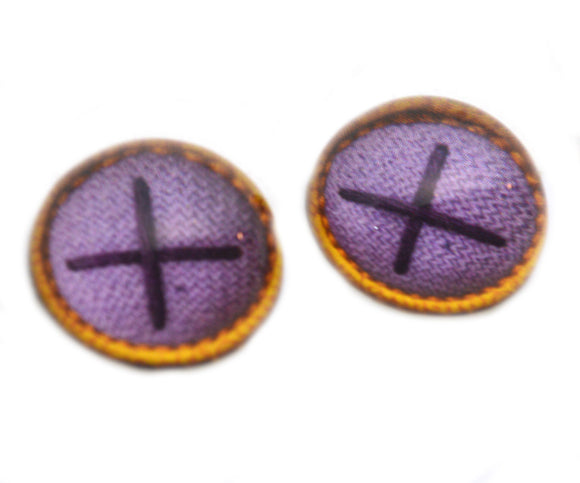 High Domed Fabric Rag Doll Inspired Glass Eyes