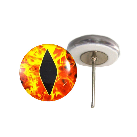 fiery flames dragon eyes on wire pin posts