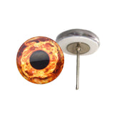 Fire round pupil glass eyes on wire pin posts