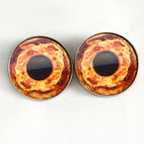 Fire round pupil sew on glass eyes