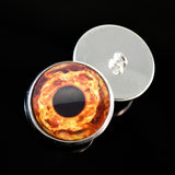 Fire round pupil sew on glass eyes