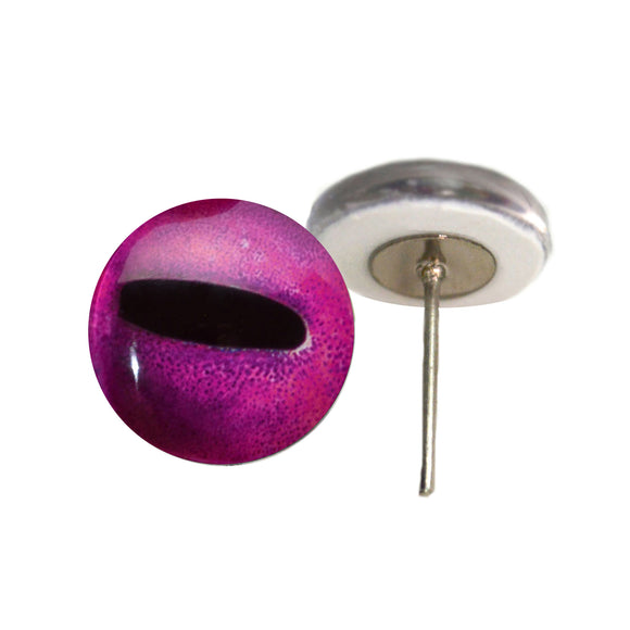 fuchsia and magenta glass octopus eyes on wire pin posts