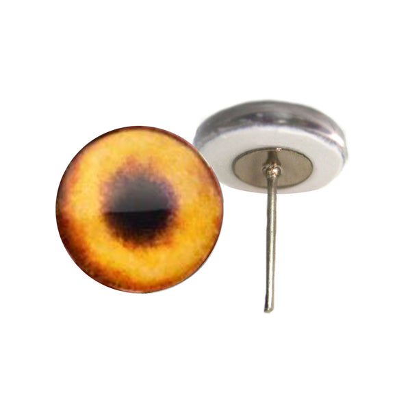 Golden Yellow Dog Inspired Glass eyes on wire pin posts