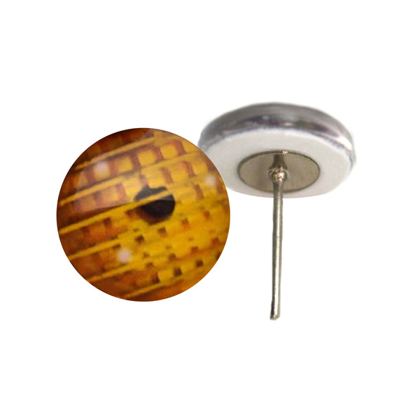 Golden Yellow Robot Droid Glass eyes on wire pin posts
