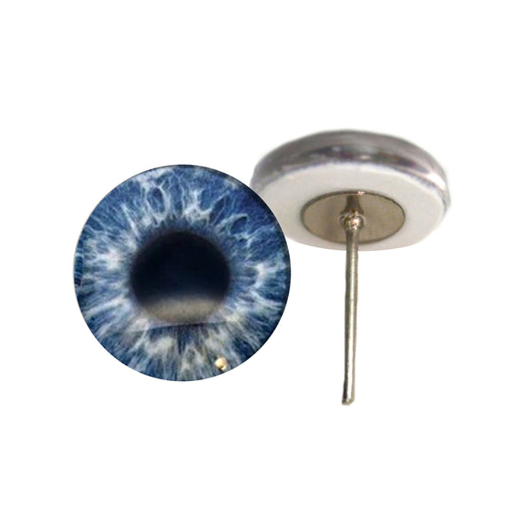 Gray Blue Human inspired glass eyes on wire pin posts
