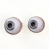 Gray side glance sew on glass eyes