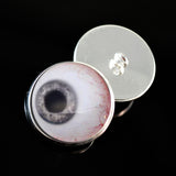 Gray side glance sew on glass eyes