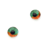 6mm Small Orange and Green Human Glass Eyes