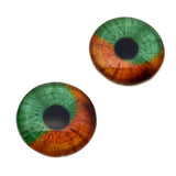 Orange and Green Human Glass Eyes