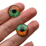 16mm Orange and Green Human Glass Eyes