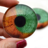 40mm Large Orange and Green Human Glass Eyes