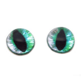 High Domed Green Cat or Dragon Glass Eyes
