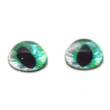 High Domed Green Cat or Dragon Glass Eyes