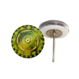 Green cyberpunk cog glass eyes on wire pin posts