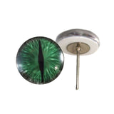 Green and Gray Dragon glass eyes on wire pin posts