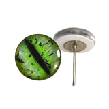 Green grunge dragon glass eyes on wire pin posts