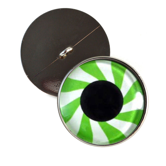 Green and White Mint Candy Sew on Glass eyes