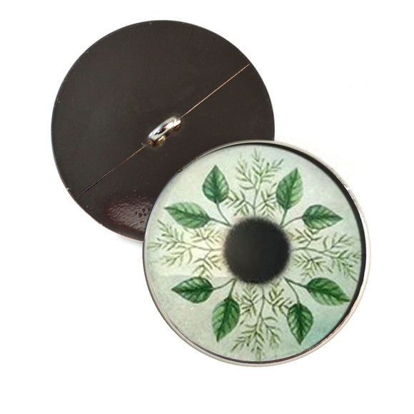 Green leaves nature sew on glass eyes