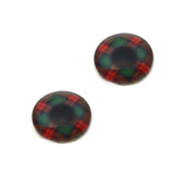 Green and red plaid glass eyes