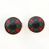 Green and red plaid tartan sew on glass eyes