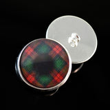 Green and red plaid tartan sew on glass eyes