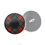 Green and red plaid tartan sew on glass eyes