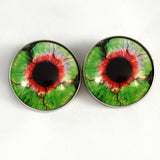 Green and red zombie sew on glass eyes