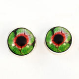 Green and red zombie sew on glass eyes