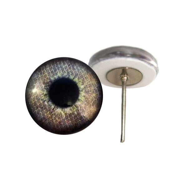 Green sea monster glass eyes on wire pin posts