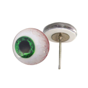 Dark Green Side glance glass eyes on wire pin posts