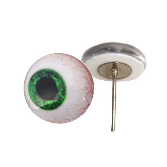 Dark Green Side glance glass eyes on wire pin posts