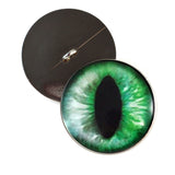 Green and white cat dragon sew on glass eyes