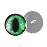 Green and white cat dragon sew on glass eyes