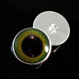 Green and yellow Celtic Weave sew on glass eyes