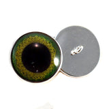 Green and yellow Celtic Weave sew on glass eyes