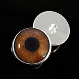 Brown Griffon sew on glass eyes