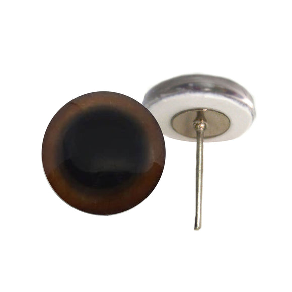 Brown grizzly bear glass eyes on wire pin posts