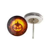 Mirrored Halloween spirit pumpkin and tree glass eyes on wire pin posts